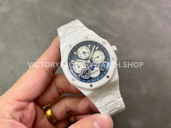 APS Factory Audemars Piguet Royal Oak Perpetual Calendar Selfeinding 41mm 26579CB.OO.1225CB.01 Full White Ceramic Blue Dial