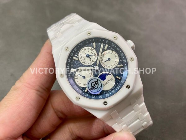 APS Factory Audemars Piguet Royal Oak Perpetual Calendar Selfeinding 41mm 26579CB.OO.1225CB.01 Full White Ceramic Blue Dial