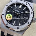 APS Factory Audemars Piguet Royal Oak Selfwinding 15400 41mm Steel Rubber Strap Black Dial
