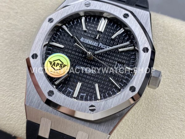 APS Factory Audemars Piguet Royal Oak Selfwinding 15400 41mm Steel Rubber Strap Black Dial
