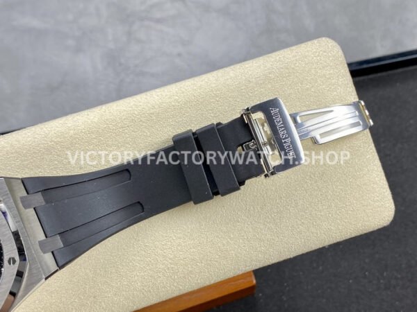 APS Factory Audemars Piguet Royal Oak Selfwinding 15400 41mm Steel Rubber Strap Black Dial
