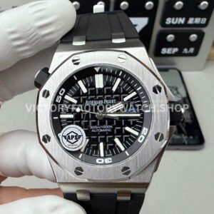 APS Royal Oak Offshore 15703ST black dial rubber strap