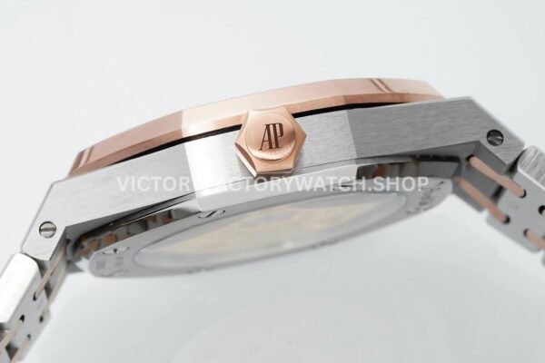 APS Factory Audemars Piguet Royal Oak Selfwinding 37mm 15450SR.OO.1256 (1) APS Factory Audemars Piguet Royal Oak Selfwinding 37mm 15450SR.OO.1256SR.01 Two-Tone Rose Gold Silver Dial