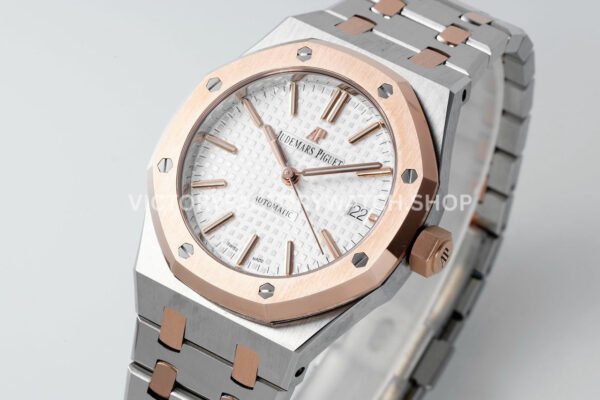 APS Factory Audemars Piguet Royal Oak Selfwinding 37mm 15450SR.OO.1256 ( (7) APS Factory Audemars Piguet Royal Oak Selfwinding 37mm 15450SR.OO.1256SR.01 Two-Tone Rose Gold Silver Dial