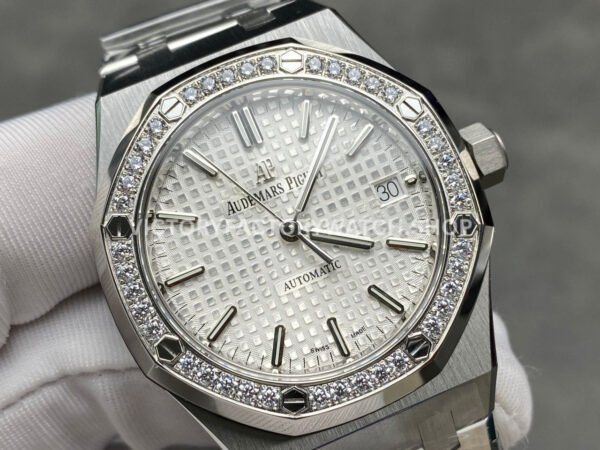 APS Factory Audemars Piguet Royal Oak Selfwinding 37mm 15450ST.OO.1256ST.01 Stainless Steel Diamond Bezel Silver Dial