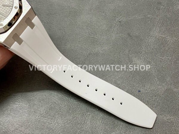 APS Factory Audemars Piguet Royal Oak Selfwinding 41mm 15400ST.OO.1220ST.04 Rubbe (4) APS Factory Audemars Piguet Royal Oak Selfwinding 41mm 15400ST.OO.1220ST.04 Rubber Strap Silver Dial