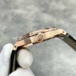 APS Factory Audemars Piguet Royal Oak Selfwinding 15500OR.OO.D002CR.01 41mm Rose Gold Black Leather Strap Black Dial