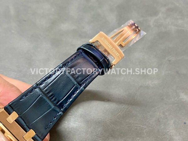 PS Factory Audemars Piguet Royal Oak Selfwinding 15510OR.OO.D315CR.02 41mm Rose Gold Leather Blue Dial
