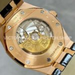 APS Factory Counterweight Audemars Piguet Royal Oak Selfwin ( (4) APS Factory Counterweight Audemars Piguet Royal Oak Selfwinding 41mm 15400OR.OO.D002CR.01 Rose Gold Leather Strap Black Dial
