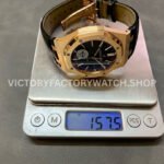 APS Factory Counterweight Audemars Piguet Royal Oak Selfwin ( (8) APS Factory Counterweight Audemars Piguet Royal Oak Selfwinding 41mm 15400OR.OO.D002CR.01 Rose Gold Leather Strap Black Dial