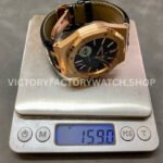 APS Factory Counterweight Audemars Piguet Royal Oak Selfwinding 41mm 1540 ( (4) APS Factory Counterweight Audemars Piguet Royal Oak Selfwinding 41mm 15400OR Rose Gold Leather Strap Blue Dial