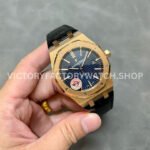 APS Factory Counterweight Audemars Piguet Royal Oak Selfwinding 41mm 1540 ( (9) APS Factory Counterweight Audemars Piguet Royal Oak Selfwinding 41mm 15400OR Rose Gold Leather Strap Blue Dial