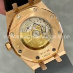 APS Factory Counterweight Audemars Piguet Royal Oak Selfwinding 41mm 15400 Rose Gold Rubber Strap Black Dial