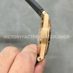 APS Factory Counterweight Audemars Piguet Royal Oak Selfwinding 41mm 15400 Rose Gold Rubber Strap Black Dial