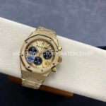 APS Factory Frosted Audemars Piguet Royal Oak Chronograph 26240BA.GG.1324BA.01 41mm Full Frosted Yellow Gold Black Eye Yellow Gold Dial