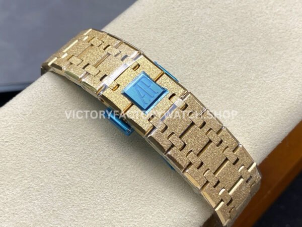 APS Factory Frosted Audemars Piguet Royal Oak Chronograph 26240BA.GG.1324BA.01 41mm Full Frosted Yellow Gold Black Eye Yellow Gold Dial