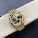 APS Factory Frosted Audemars Piguet Royal Oak Chronograph 26240BA.GG.1324BA.01 41mm Full Frosted Yellow Gold Black Eye Yellow Gold Dial