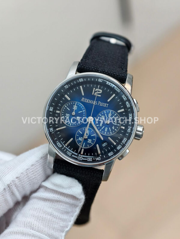 APS Factory Audemars Piguet Code 11.59 26393BC.OO.A002KB.01 41mm Steel Canvas Strap Blue Dial
