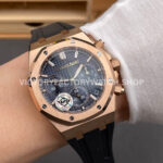 APS Factory Audemars Piguet Royal Oak Chronograph 26240OR.OO.1320OR.01 41mm Rubber Strap Rose Gold Blue Dial