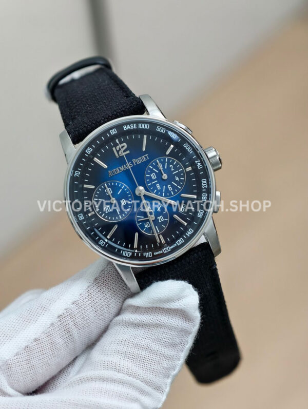 APS Factory Audemars Piguet Code 11.59 26393BC.OO.A002KB.01 41mm Steel Canvas Strap Blue Dial