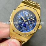 BBR Factory Audemars Piguet Royal Oak Perpetual Calendar 26574BA.OO.1220BA.01 41mm Full Gold Steel Blue Dial