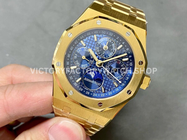 BBR Factory Audemars Piguet Royal Oak Perpetual Calendar 26574BA.OO.1220BA.01 41mm Full Gold Steel Blue Dial