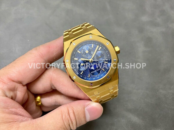 BBR Factory Audemars Piguet Royal Oak Perpetual Calendar 26574BA.OO.1220BA.01 41mm Full Gold Steel Blue Dial