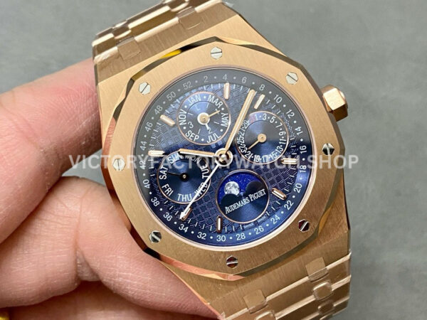 BBR Factory Audemars Piguet Royal Oak Perpetual Calendar 26574OR.OO.1220OR.02 ( (3) BBR Factory Audemars Piguet Royal Oak Perpetual Calendar 26574OR.OO.1220OR.02 41mm Full Rose Gold Steel Blue Dial
