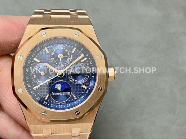 BBR Factory Audemars Piguet Royal Oak Perpetual Calendar 26574OR.OO.1220OR.02 ( (4) BBR 26574OR blue dial rose gold perpetual calendar Royal Oak