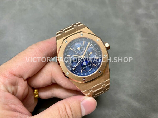BBR Factory Audemars Piguet Royal Oak Perpetual Calendar 26574OR.OO.1220OR.02 ( (6) BBR Factory Audemars Piguet Royal Oak Perpetual Calendar 26574OR.OO.1220OR.02 41mm Full Rose Gold Steel Blue Dial