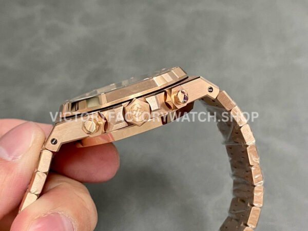BF Factory Audemars Piguet Royal Oak Chronograph 26239OR.OO.1220OR.01 41mm Full Rose Gold Blue Dial