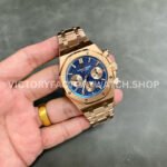 BF Factory Audemars Piguet Royal Oak Chronograph 26239OR.OO.1220OR.01 41mm Full Rose Gold Blue Dial