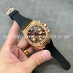 BF Factory Audemars Piguet Royal Oak Chronograph 26239OR.OO.D821CR.01 41mm Rose Gold Rubber Strap Brown Dial