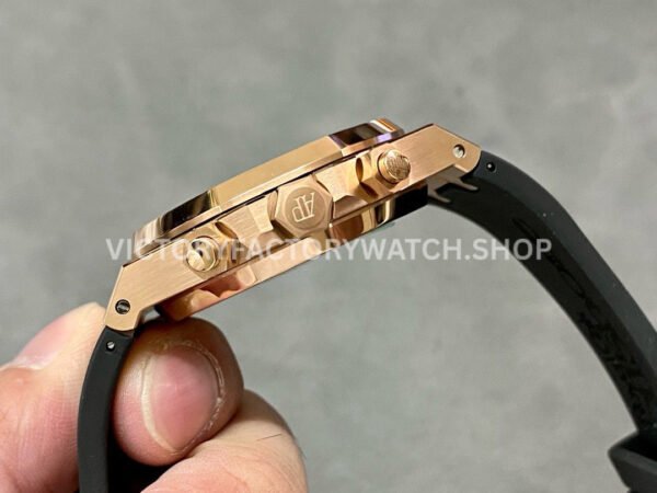 BF Factory Audemars Piguet Royal Oak Chronograph 26239OR.OO.D821CR.01 41mm Rose Gold Rubber Strap Brown Dial