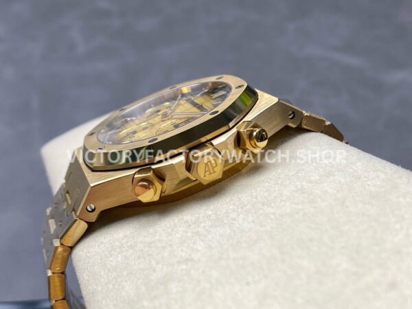 BF Factory Audemars Piguet Royal Oak Chronograph 26240BA.OO.1320BA.02 41mm Full Yellow ( (4) BF Factory Audemars Piguet Royal Oak Chronograph 26240BA.OO.1320BA.02 41mm Full Yellow Gold Champagne Dial