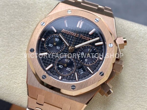 BF Factory Audemars Piguet Royal Oak Chronograph 26240OR.OO.1320OR.05 41mm Full Rose Gold Dark Blue Dial