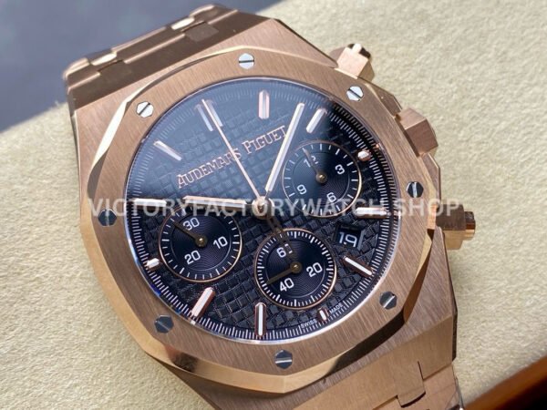 BF Factory Audemars Piguet Royal Oak Chronograph 26240OR.OO.1320OR.05 41mm Full Rose Gold Dark Blue Dial
