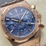 BF Factory Audemars Piguet Royal Oak Chronograph 26240OR.OO.1320OR.05 41mm Full Rose Gold Blue Dial