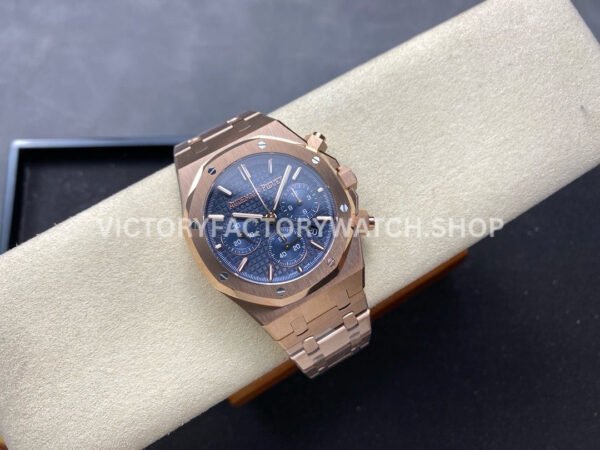 BF Factory Audemars Piguet Royal Oak Chronograph 26240OR.OO.1320OR.05 41mm Full Rose Gold Blue Dial