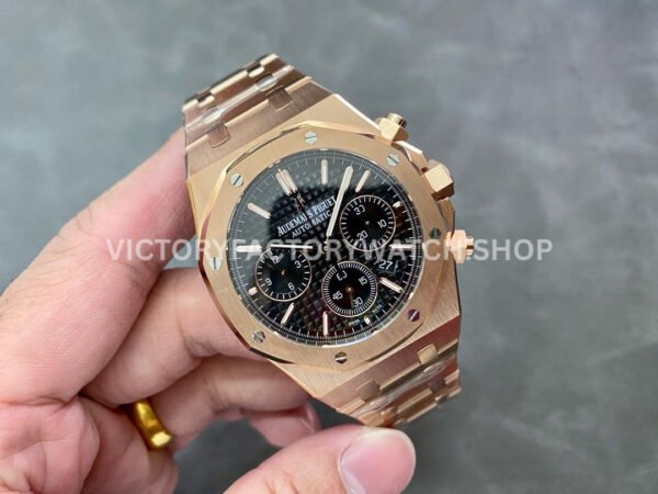 BF Factory Audemars Piguet Royal Oak Chronograph 26240OR.OO.1320OR.06 41mm Full Rose Gold Black Dial