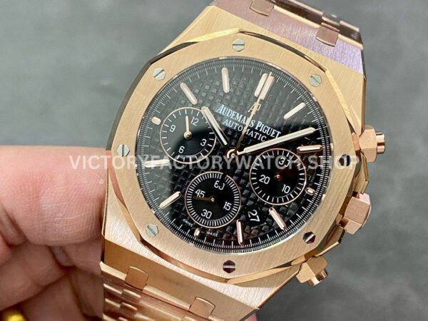 BF Factory Audemars Piguet Royal Oak Chronograph 26240OR.OO.1320OR.06 41mm Full Rose Gold Black Dial
