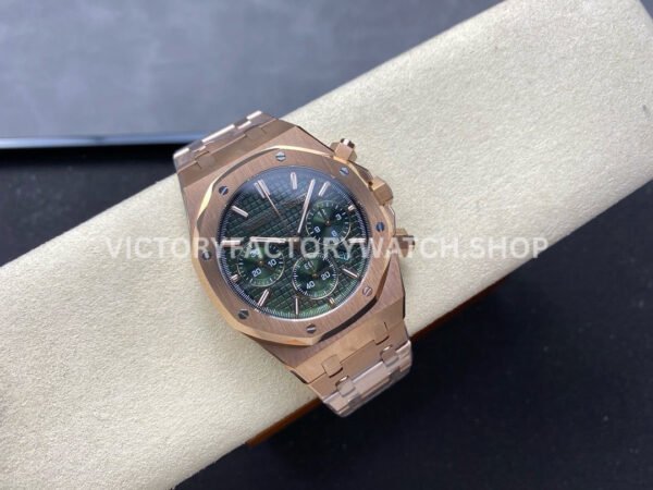 BF Factory Audemars Piguet Royal Oak Chronograph 26240OR.OO.1320OR.08 41mm Full Rose Gold Green Dial