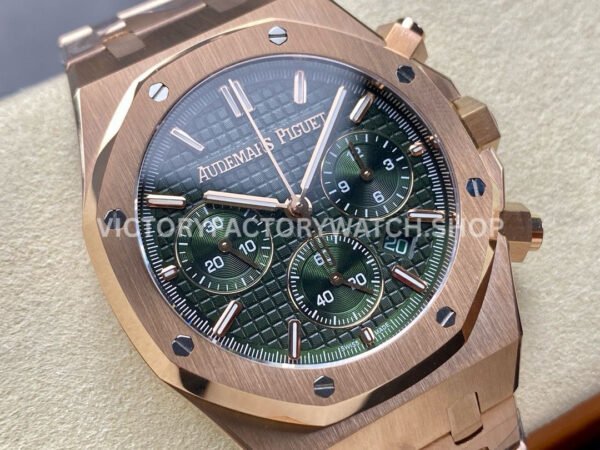 BF Factory Audemars Piguet Royal Oak Chronograph 26240OR.OO.1320OR.08 41mm Full Rose Gold Green Dial
