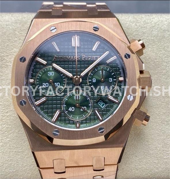 BF 26240OR green dial chronograph Royal Oak 41mm