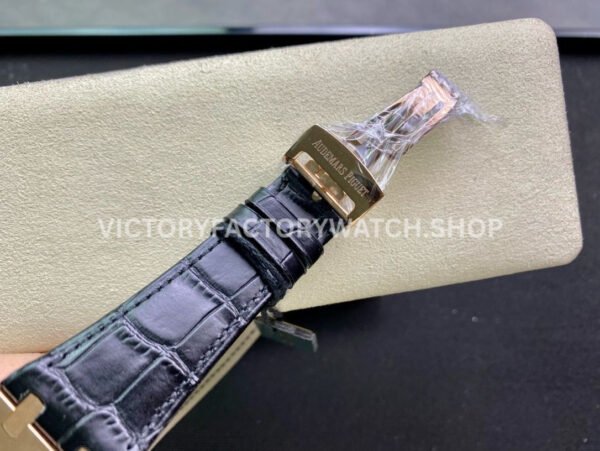 BF Factory Audemars Piguet Royal Oak Chronograph 26240OR.OO.D002CR.02 41mm Rose Gold Leather Strap Black Dial