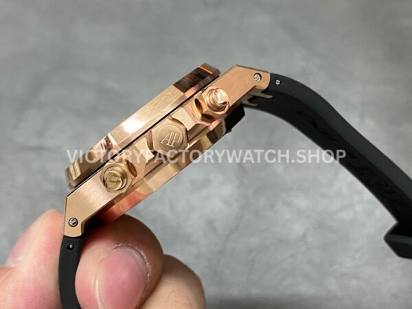 BF Factory Audemars Piguet Royal Oak Chronograph 26320OR.OO.1220OR.02 41mm Rose Gold Rubber Strap White Dial