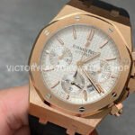 BF Factory Audemars Piguet Royal Oak Chronograph 26320OR.OO.1220OR.02 41mm Rose Gold Rubber Strap White Dial