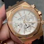 BF Factory Audemars Piguet Royal Oak Chronograph 26320OR.OO.1220OR.02 41mm Rose Gold Rubber Strap White Dial