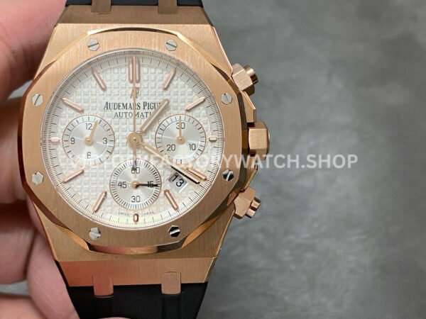 BF 26320OR white dial chronograph rubber strap Royal Oak