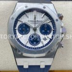 BF Factory Audemars Piguet Royal Oak Chronograph 26326ST.OO.D027CA.01 41mm Ste (1) BF 26326ST silver dial blue sub rubber chronograph Royal Oak